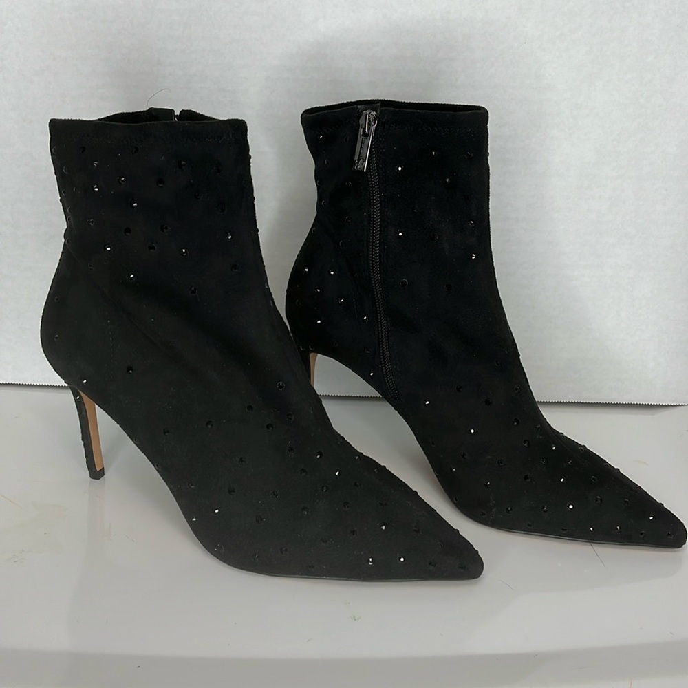 Jessica Simpson black sequins ankle boots size 9.5